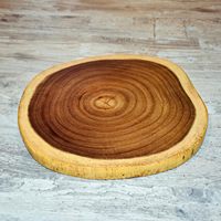 Planche à découper ronde en bois de sheesham de 12 pouces, finition naturelle, plateau à fromage, réutilisable, épaisseur de 3,1 cm, élégante