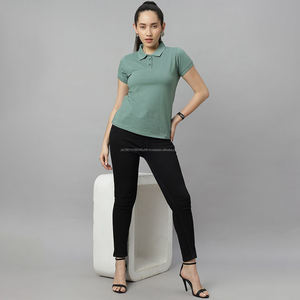 เสื้อโปโลผู้หญิงสำหรับตีกอล์ฟ แขนสั้น ทรงเข้ารูป แห้งเร็ว ผลิตจากโพลีเอสเตอร์ผสมสแปนเด็กซ์ คุณภาพสูง รับทำโลโก้ตามสั่ง - Product Image 4