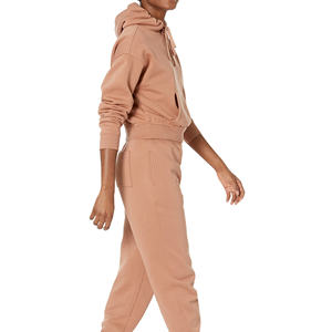Vêtements d'hiver professionnels pour femmes sweats à capuche à épaules tombantes nouveau Design léger manches complètes en gros teint uni - Product Image 3