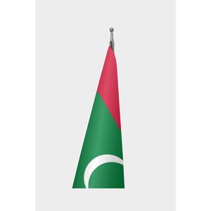 Official Indoor Maldives <b>Flag</b> with Digital Printing Aluminum <b>Pole</b> Satin or Nylon Material <b>for</b> Display Purposes - Product Image 3