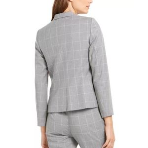Blazer da Donna Calvin Klein con Bottone Singolo in Stampa Tartan Grigia Taglia 6 - Product Image 2