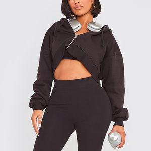 Chándal acampanado vintage personalizado de alta calidad para mujer Servicio OEM Conjunto de chándal acampanado de moda de peso pesado para mujer - Product Image 3