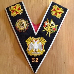 Collar masónico personalizado de alta calidad de 32 grados de rito escocés, collares masónicos bordados de nailon de mejor venta - Product Image 1