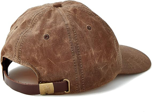 Chapeau pour homme en toile cirée 6 panneaux résistant à l'eau pour la protection pierre en détresse lavée sports de plein air tennis golf chapeau boucle en métal - Product Image 2