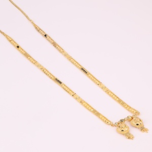 Mangalsutra chapado en oro, temporada de bodas, Mangalsutra para mujer, joyería tradicional, cobre y latón chapado en oro laminado - Product Image 2