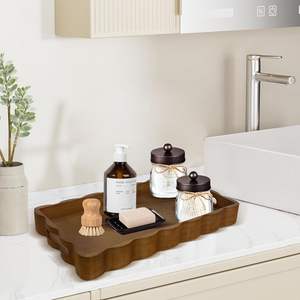 Bandeja de madera, bandeja de madera de mango, bandeja de servir mediana, bandeja rústica, bandeja decorativa, bandeja para café, bandeja para desayuno, decoración de casa de campo - Product Image 4