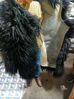 Manteau en fourrure de renard de Mongolie véritable, court, à capuche, pour femmes seniors, de haute qualité, écologique, à séchage rapide, motif 3D