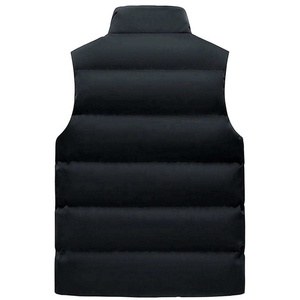 Veste sans manches matelassée à capuche unisexe d'hiver de haute qualité, fermeture éclair, logo frontal, chaude, décontractée, en toile, style bulle, vente en gros - Product Image 3