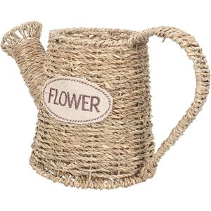 Jardinière décorative faite à la main de style britannique panier de fleurs en rotin élégant-paille en PVC pliable pour le stockage à la maison ou comme sac - Product Image 1