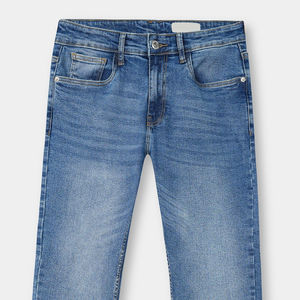 Customizable 100% High Quality Men's Slim Fit Denim Jeans <b>Pant</b> Casual Solid Style for All Seasons-Light/Medium Wash - Product Image 2