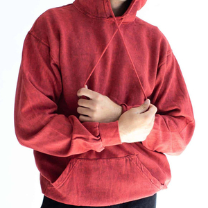 Pull-over à capuche en molleton de coton biologique pour hommes, sweat-shirt Tie Dye avec capuche personnalisée et teinte unie pour l'hiver - Product Image 3