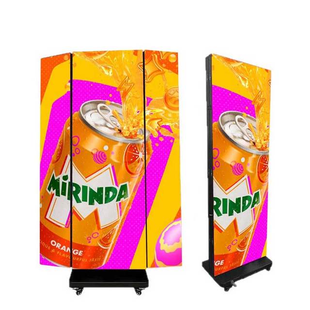 GOB P1.2 P1.5 P1.8 P2.5 Digital Portable Trifold LED Poster Display Foldable Indoor for Animation and Graphics