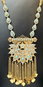 New Arrival 24KT Gold Plated <b>Long</b> Necklace Set Arabian Collection Fine Jewelry for Weddings - Product Image 2