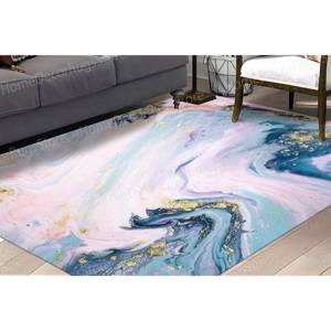 Alfombra con Estampado de Mármol Abstracto: Alfombra Decorativa Grande para Hogares Modernos, Alfombra Delgada No Tejida - Product Image 5