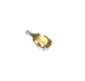 Pendentif Quartz fumé en argent sterling massif 925 avec lunette à facettes Novembre Mois Charme de pierre de naissance - Product Image 1