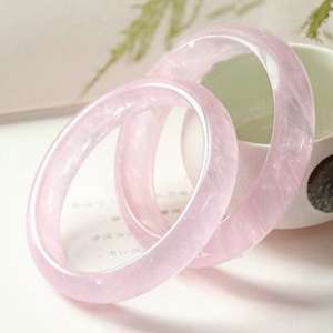 Nuovo arrivo delicato liscio naturale <span class=keywords><strong>quarzo</strong></span> rosa braccialetto <span class=keywords><strong>di</strong></span> cristallo per le donne gioielli regali - Product Image 3