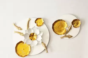 Ak – décoration d'art mural en métal Ginkgo, Sculpture murale d'art en métal pour la maison, le salon, le bureau - Product Image 4