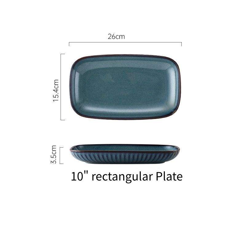 จานสี่เหลี่ยมผืนผ้า 10 นิ้ว