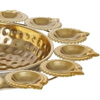 Urli religieux en métal pour fleurs flottantes, cadeaux de Diwali et de mariage, décoration festive pour la maison