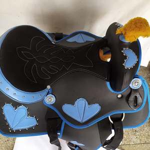 Sillín sintético occidental de caballo de alta calidad, sillín y estribo de nuevo diseño, todos los tamaños disponibles, fabricante en India - Product Image 3