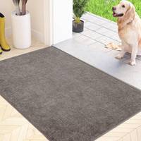 Graue Einfarbige Quadratische Bodenmatte Rutschfeste Gummirückseite Polyester Waschbar Für den Hausgebrauch 45x75 cm
