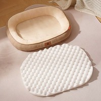 Lit Orthopédique Moderne et Classique en Velours Côtelé Rayé, Lavable et Personnalisable, avec Mousse à Mémoire de Forme, pour Chien et Chat – Chaud, Protecteur et Écologique – Offre Spéciale