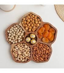 High Quality Round Wooden Serving Tray <b>for</b> Dry <b>Fruit</b> Snacks Tabletop Home <b>Decorative</b> Kitchenware <b>for</b> Weddings and Ramadans - Product Image 5