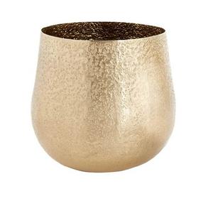 Jardinière design personnalisée en métal martelé pot de sol fini or pour salon intérieur extérieur jardin balcon - Product Image 6