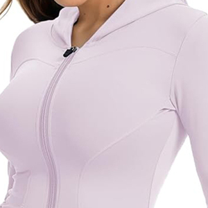 Custom Logo Stand Collar Long Sleeve Yoga <b>Jacket</b> for Women, Breathable <b>Zip</b> <b>up</b> Workout Top for Running, Fitness & Pilates - Product Image 6