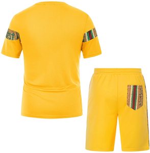 2024 été rue mode décontracté hommes T-shirt Shorts ensemble solide coton ample grande taille imprimé polaire respirant gratuit - Product Image 2