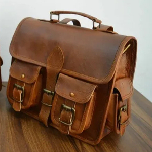 Bolsa de Lona de Cuero Genuino con Logotipo Personalizado, Bolsa de Mensajero para Motocicleta, Estilo Vintage para Viajes Diarios, Dulces, Deporte, Noche - Product Image 1