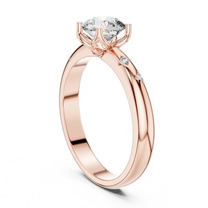 0.85ct Round Cut Moissanite <b>Solitaire</b> <b>Ring</b> 925 Sterling <b>Silver</b> Gold Plated Prong Setting GRA Certified Minimalist Bridal <b>Ring</b> - Product Image 1