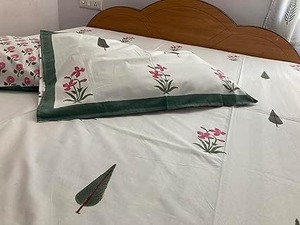 Beautiful Cotton Double Bedsheet With 2 <b>Pillow</b> Covers Hand Block Printed Bedsheet for Home <b>Decor</b> - Product Image 2