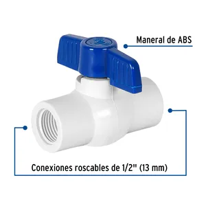 Lot de 4 vannes à bille en PVC filetées Foset 1/2 \ "Contrôle manuel et pneumatique personnalisable pour les supports à base d'eau - Product Image 2