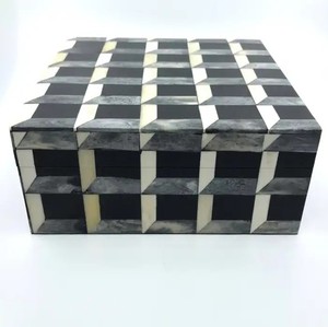 Cajas de hueso de alta calidad estándar del fabricante indio, gran variedad, organizador de joyería de resina de madera, diseño MDF, Lamettierartz - Product Image 1