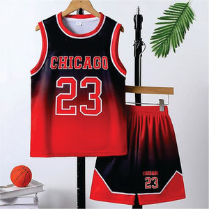 Camisetas de baloncesto para niños, chaleco deportivo para jóvenes con pantalones cortos de baloncesto Bsci de verano para niños y niñas, uniformes de baloncesto degradados - Product Image 2