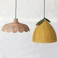 Beaux lustres en forme de citron pour chambre d'enfants rotin enfants lustre plafond abat-jour