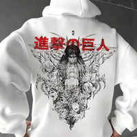 Sweat-shirt à capuche unisexe Harajuku imprimé Manga L'Attaque des Titans Yeager Eren, grande taille, pour hommes et femmes, streetwear Harajuku