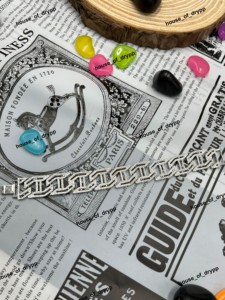 Pulsera de Eslabones Geométricos con Incrustaciones de Plata y Diamantes de Moissanita, Joyería de Cadena para Fiestas Unisex - Product Image 2