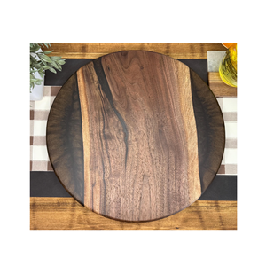Soporte de pastel de madera y resina blanca Lazy Susan Natural con cúpula de diseño para Cocina - Product Image 3