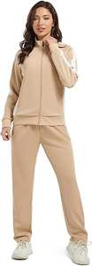 Women's Casual Jogging Gym Workout Gym Tracksuit Set Long Sleeve Full Zip-Up <b>Outfit</b> with Pockets <b>2</b> <b>Piece</b> - Product Image 3