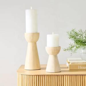 Portavelas de madera de haya a precio asequible de tendencia industrial para actividades religiosas y fiestas de bodas - Product Image 4