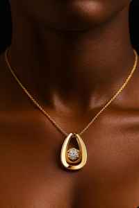 Pendentif en forme de larme en argent sterling 925 plaqué or vermeil, zircon, fait à la main, élégant, minimaliste, collier intemporel, cadeau de la Saint-Valentin pour - Product Image 2