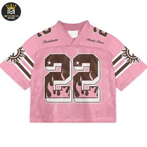 Camiseta de Hombros Caídos Estilo Urbano, Jersey de Fútbol de Malla, Ecológica, Transpirable, de Secado Rápido, 100% Algodón para Hombre, Corte Holgado - Product Image 1