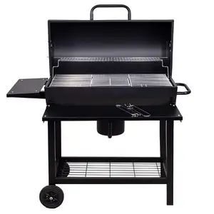 Vente chaude Chariot bbq Charbon De Bois Fumoir Grill Camping En Plein Air Baril Charbon De Bois BBQ Grill