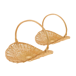 Natural Fiber Rattan <b>FLOWER</b> <b>BASKET</b> Rattan Fruit <b>Basket</b> with Handle Handcrafted in Vietnam, Perfect <b>for</b> Garden and Events - Product Image 1