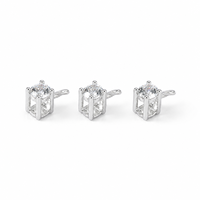 Support de pendentif en argent sterling 925 à quatre griffes, cadre ouvert, pour pierres de 5 mm et 7,3 mm, 0,22 g, composants de bijouterie