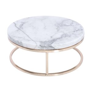 Support à dessert Support à gâteau rond créatif Table à dessert en marbre avec base en métal Gâteau de fête de mariage - Product Image 5
