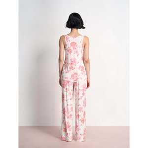 ชุดนอนผ้าสแปนเด็กซ์พรีเมียมแบบสั่งทำพิเศษ ลายดอกไม้ ลายสก็อต ผ้าถักนุ่มสบาย แต่งขอบด้วยผ้าไผ่ เอวยางยืดพร้อมเชือกผูก - Product Image 5