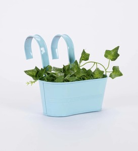 Barandilla de Metal pintada a mano para balcón, maceta colgante de hierro para flores, maceta de jardín, cubo de Metal Fl - Product Image 5